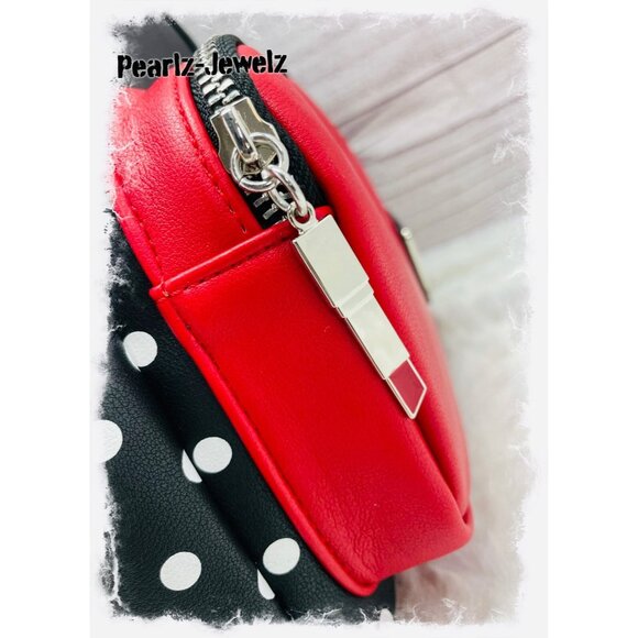 Loungefly Disney Minnie Mouse Polka Dots Black & Red Bow Mini Backpack NWT main image 4